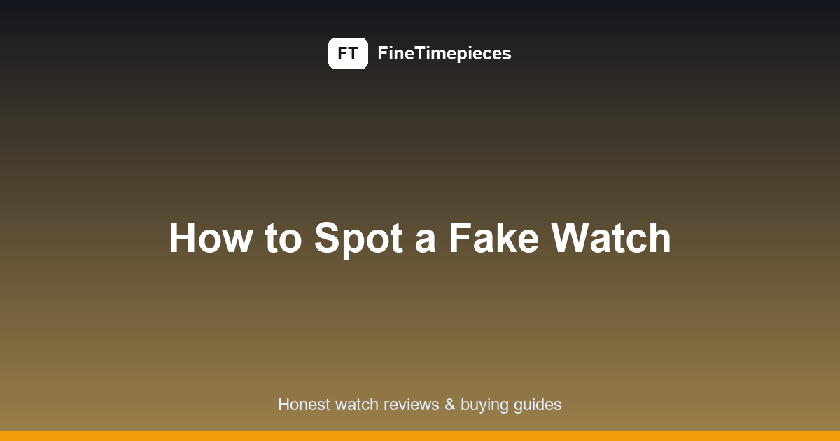 How to Spot a Fake Watch: 9 Essential Checks (2026)