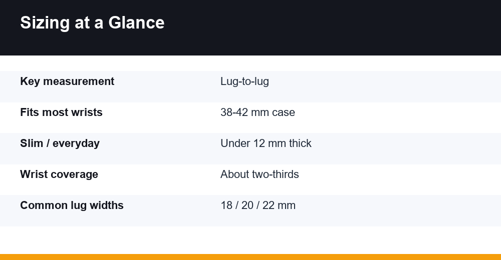 watch size guide — infographie