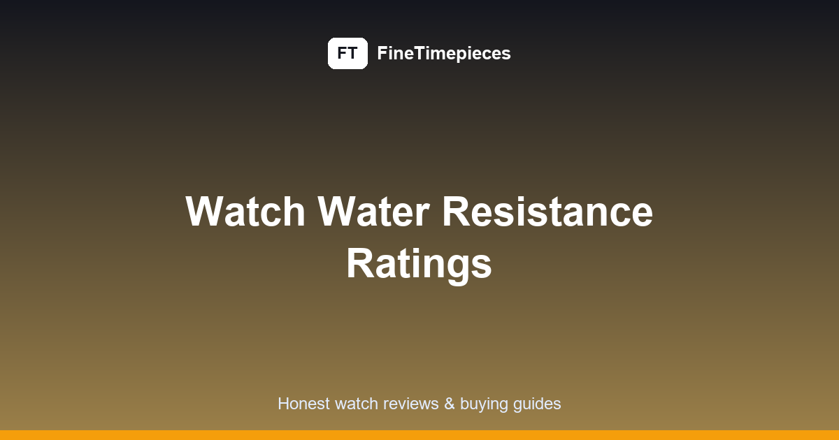 Watch Water Resistance: The Essential Ratings Guide (2026)