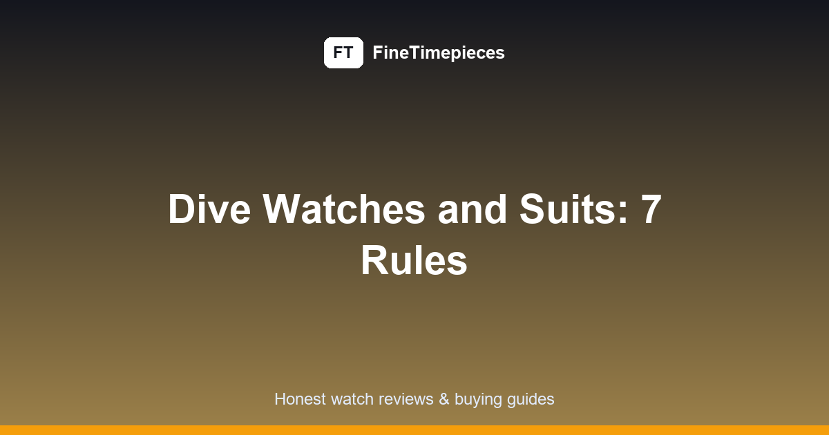 Dive watch with a suit: 7 Smart Style Rules for 2026
